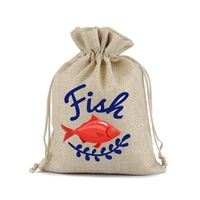 Sacs à cordon en coton et lin à thème ancre avec impression sérigraphiée pour les fêtes et la plage