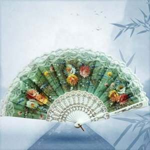 Éventail pliant de style chinois 2025, artisanat artistique, cadeau, éventail en plastique doré à la main, pour la danse, les mariages et les fêtes, éventail portable - Product Image 3