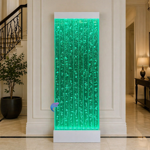 Luxury Eco-friendly Acrylic Bubble <b>Panel</b> Wall Waterfall <b>Decorative</b> Indoor Partition with Multi-color LED Lighting for Hotel - Product Image 1