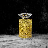 Tempat Lilin Akrilik Mewah Berbentuk Kubus dengan Lapisan Emas Buatan Tangan, Rak Lilin Lucite Elegan untuk Meja Perjamuan, Dekorasi Rumah yang Tahan Lama