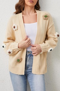 Vente en gros Nouveau <span class=keywords><strong>pull</strong></span> tricoté à motifs floraux pour femmes <span class=keywords><strong>Pull</strong></span> cardigan pour dames <span class=keywords><strong>Pull</strong></span> de Noël d'hiver imprimé pour filles - Product Image 6