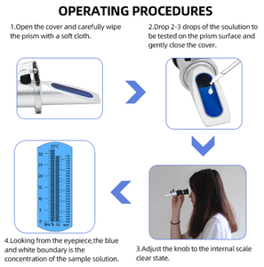 Refractómetro para Mosto de Cerveza y Vino THE01501B, Refractómetro de Elaboración de Cerveza de Doble Escala - Gravedad Específica 1.000-1.120 y 0-32% Brix - Product Image 5