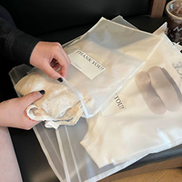 Sacs à fermeture éclair en PE transparent givré, 100 pièces, logo personnalisé imprimé en sérigraphie pour l'emballage de vêtements, refermables, pour t-shirts, chaussettes, sous-vêtements