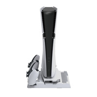 Station de recharge et de refroidissement filaire multifonction en ABS pour manettes Slim/Pro et support de stockage de disques