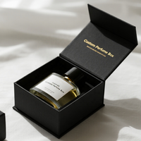Boîte magnétique personnalisée pour emballage de luxe durable en noir pour parfum