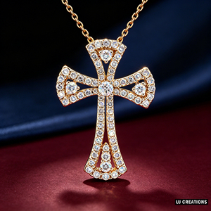 CUSTOM SILVER 10K/14K/18K GOLD PLATED LAB GROWN CVD DIAMOND CLASSIC ENGAGEMENT GIFT SWEATER <b>CHAIN</b> NECKLACE <b>CROSS</b> PENDANT - Product Image 5