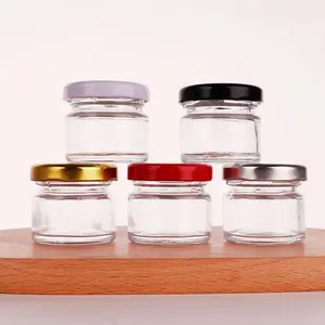Cheap Wholesale Empty Round Mini 1oz 30ml 45ml Small Glass Honey Jar With Lids