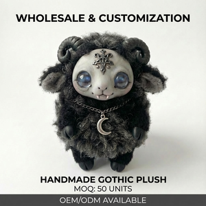 Custom Breathing Soothing Toy Super Soft Plush <b>Doll</b> Stress Relief Birthday Gift <b>Gothic</b> Style Animal Washed - Product Image 4