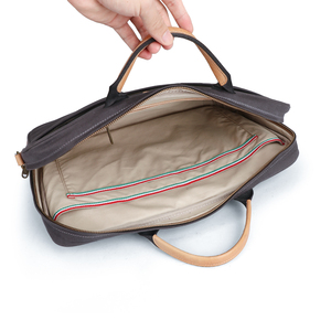 Maletín de Negocios de Lona Encerada para Hombre, Color <span class=keywords><strong>Gris</strong></span> Vintage, para Portátil de 15 Pulgadas, Bolsa de Mensajero de Gran Capacidad, Diseño Vintage - Product Image 5