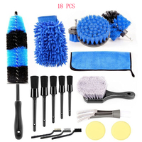 Kit de 21 brosses de nettoyage auto en nylon pour detailing, brosses de nettoyage pour perceuse, tampons éponge de polissage, outils de nettoyage intérieur et extérieur