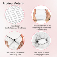 Outil d'Extension de Cheveux pour Filets à Perruque, Filet à Cheveux Haute Élasiticité, Bonnet de Perruque Invisible en Nylon Très Fin, Bord Élastique et Casque en Maille Connecté