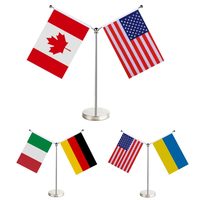 Décorations de bureau en gros drapeaux supports de table poteaux drapeaux de bureau peuvent mettre deux drapeaux