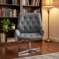 Chaise de bureau ergonomique de style Mid-Century Modern en bois courbé avec repose-tête fixe, en mousse moulée, pour la maison, le bureau ou l'atelier, idéale pour les chats (griffoir inclus)