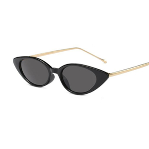 Hecho de ojo de gato gafas de sol mujer delgada tortuga gafas pequeñas Gafas de Metal de moda negro gafas de sol - Product Image 3