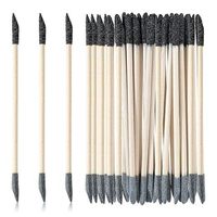 Vente chaude Double Tête Gaze Noire Gris Sable Outil De Polissage Des Ongles Bâton En Bois Pêche Sable Orange Bois Cuticule Poussoir