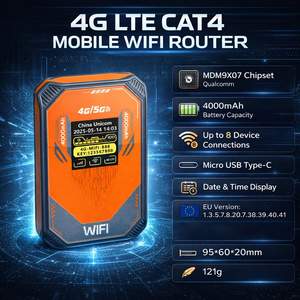 Nouveau routeur Wi-Fi de poche <span class=keywords><strong>4G</strong></span> avec carte SIM, 4000 mAh, 2,4 GHz, 150 Mbps, routeur portable pour les voyages - Product Image 2