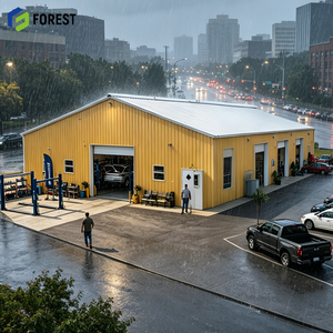 Entrepôt en structure métallique préfabriquée prêt à l'emploi, atelier professionnel, bâtiment automobile, panneaux solaires - Product Image 1
