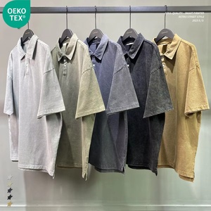 Áo thun nam mới thời trang giản dị áo thun dáng rộng tay ngắn bằng vải cotton cotton nguyên chất - Product Image 1