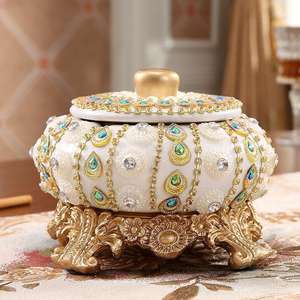 Ornement de bassin à fruits secs sculpté artistique en résine époxy double couche européenne, figurine de luxe multicouche pour la maison - Product Image 5