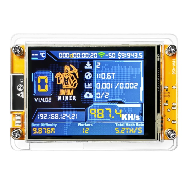 BTC Lottery Machine Solominer 2.8-inch WIFI Independent Operation Home Silent Pro+ Version ESP32 with 1000K Computing Power