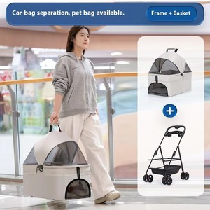 Passeggino pieghevole portatile di lusso staccabile con funzione regolabile <span class=keywords><strong>per</strong></span> animali domestici piccoli e medi - Product Image 4