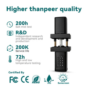 सुरक्षा थोक उच्च गुणवत्ता वाले एल्यूमीनियम मिश्र धातु परिपत्र लीवर मोर्टिज़ टेन पासवर्ड डेडलॉक दरवाजा लॉक ट्यूया ऐप क्लाउड लकड़ी के लिए - Product Image 3