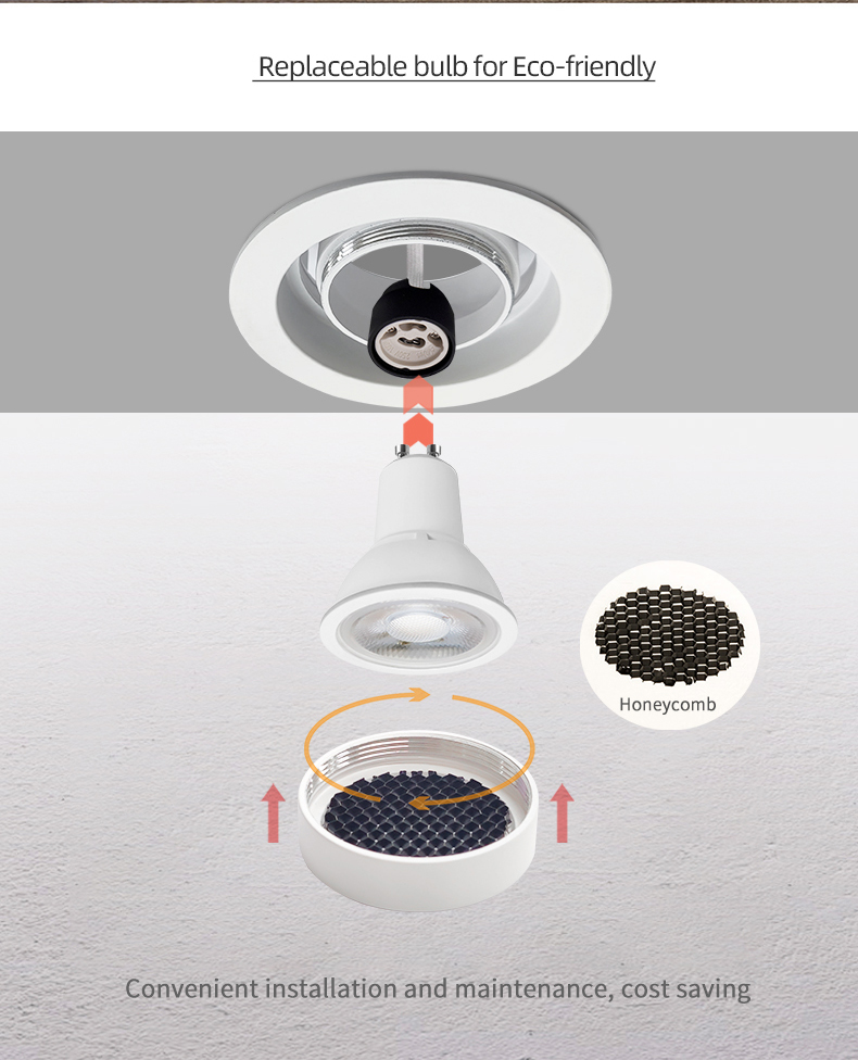 Hotel 10W Recessed Cob Downlight Adjustable LED Down Light