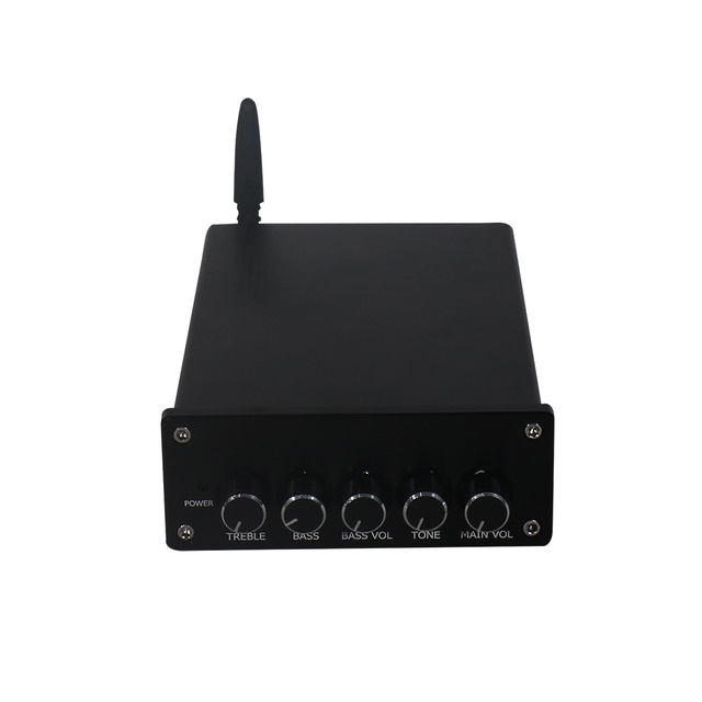 2x50W 4-8Ω 2-Channel Hi-Fi Bluetooth Mini Amplifier with Subwoofer Output with Built-in Processor for Home Audio System & BGM