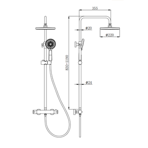 Columna <span class=keywords><strong>de</strong></span> <span class=keywords><strong>Ducha</strong></span> Termostática <span class=keywords><strong>de</strong></span> Acero Inoxidable Cromado con Monomando, Lluvia y Rociado Suave - Product Image 5