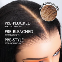 Perruque Lace Front Cheveux Humains Vierges Bouclés Densité 250, Dentelle HD, Prête à Porter Sans Colle, Pré-Pluckée, Nœuds Blanchis