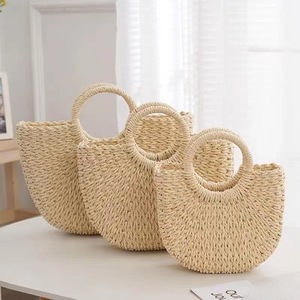 INS Lua Nova Hand-held Crossbody Palha Redonda Balde Versátil Saco das Mulheres Simples Seaside Férias Estilo Praia <span class=keywords><strong>Bag</strong></span> - Product Image 4