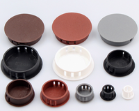 GH 301 Nylon Plastique Rond Snap in Type Verrouillage Trou Tube Meubles Clôture Poteau Tuyau Insert Embouts Ton Noir