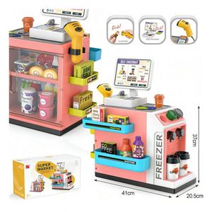 Supermercado de Juguete para Niños, Juego de Imitación con Caja Registradora, Escáner, Dinero de Juguete, Carrito de Compras, Puesto de Mercado, Juego de Roles Educativo - Product Image 2