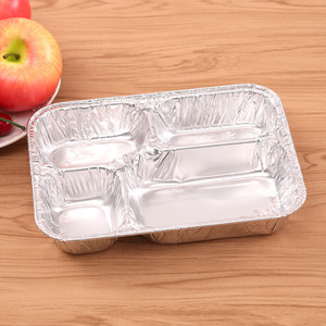 4 Compartment Disposable Aluminum <b>Foil</b> Dinner Trays with Paper Lids, Perfect for On-the-Go Lunches, Leftovers & TV Plates - Product Image 5