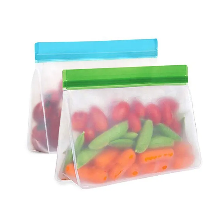 sachet alimentaire fruit silicone food storage packing pouch Stand Up zipper peva multipurpose storage bags