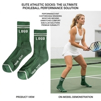 Chaussettes de sport tricotées Pickleball Automne, rembourrées, anti-humidité, avec soutien de la voûte plantaire, pour hommes et femmes, avec logo sur le revers inférieur, pour l'entraînement athlétique