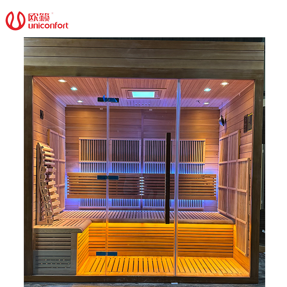 Customizable 4-6 People Luxury Solid Wood Infrared Family Sauna Lose Fat Indoor Beauty Care Control Panel Bedroom Apartment