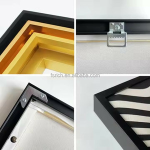 Gran oferta, marcos de lienzo modernos de tamaño personalizado, moldura de pintura al óleo flotante, carteles de aluminio de vidrio de Metal dorado de lujo, barra de marco de fotos - Product Image 2