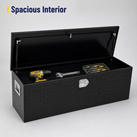 Boîte à outils portable en aluminium diamanté de 39 pouces pour camionnette, verrouillable, étanche, avec vérins à gaz, pour garage