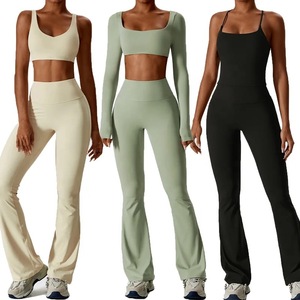 Tuta da Yoga nuda antiurto tuta da Fitness attillata ad asciugatura rapida tuta sportiva per il tempo libero <span class=keywords><strong>abbigliamento</strong></span> donna - Product Image 1