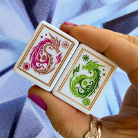 Ensemble de tuiles de mahjong américain en acrylique violet foncé à 3 couches de luxe, tuiles améthyste, bijoux en dentelle précieuse, gravure personnalisée, écologique