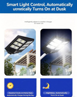 Lampu Jalan Tenaga Surya All-in-One 500W-2000W IP65 LED dengan Remote & Sensor Baterai LiFePO4 20Ah-100Ah 3 Mode 3-5 Hari