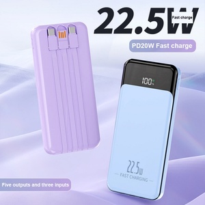 Produit tendance, charge rapide 22,5 W, câble de charge intégré, 20000 mAh, 10000 mAh, affichage numérique, batterie externe portable universelle - Product Image 2