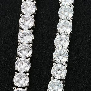Usine <span class=keywords><strong>prix</strong></span> de gros 3mm Moissanite Tennis chaîne différentes tailles mousqueton fermoir S925 Vvs Tennis chaîne Hip Hop bijoux - Product Image 3