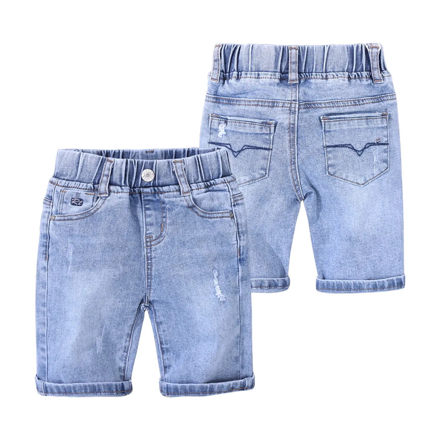 بناطيل جينز صيفية كاجوال على الموضة سراويل قصيرة متوسطة عالية الجودة للأولاد من الدنيم