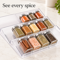 Ensemble de tiroirs pour épices de cuisine moderne KS avec organisateur empilable multifonction en plastique PET sans BPA de qualité alimentaire