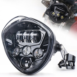 OVOVS Universal DRL with Red/amber Background Led Motorcycle <strong>Headlight</strong> With Bracket for <strong>Harley</strong> - Product Image 1
