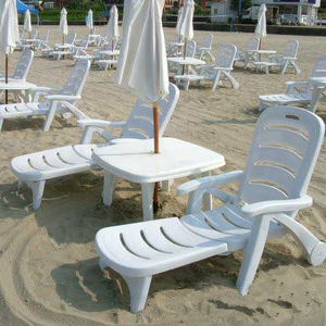 Silla de plástico PP para exteriores, cama solar para piscina, playa, ocio, alta calidad