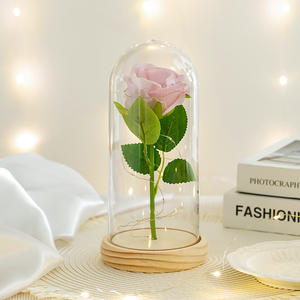 زهرة أبدية بالجملة تحت قبة زجاجية مع إضاءة LED، وردة اصطناعية في قبة زجاجية، هدية مثالية لعيد الحب، من المصنع للتجارة عبر الحدود - Product Image 2