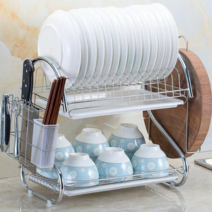 Stainless Steel Dish Drain <strong>Rack</strong> Double Layer Storage Stand Practical Kitchen Dishes <strong>Plates</strong> Organization Shelf Dish Drying <strong>Rack</strong> - Product Image 5